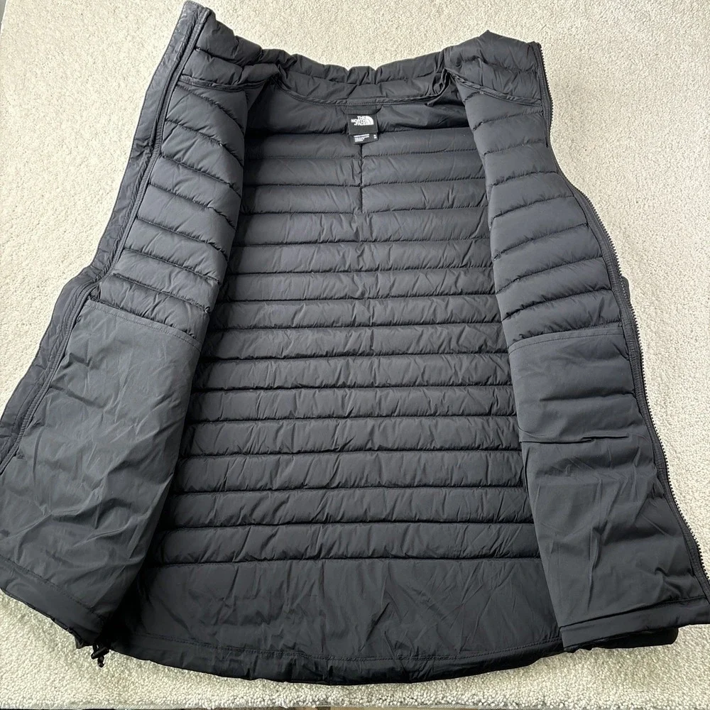 The North Face Stretch Down Vest Men Size XL Black 700 Fill Puffer Full Zip